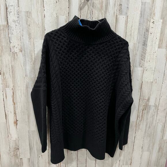 AYR Le Square Extra Fine Merino Wool Black Chunky Knit Sweater Size Small - Picture 2 of 11